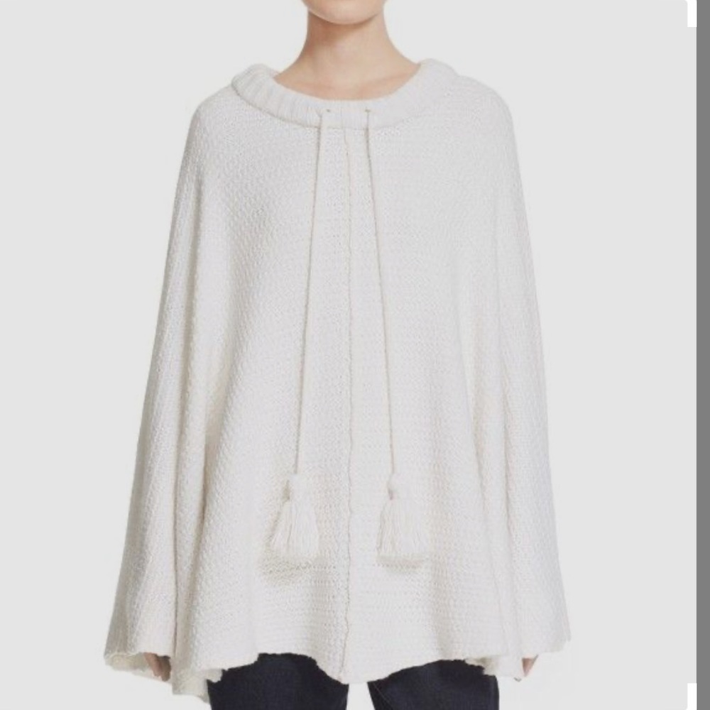 Anthony Thomas Melillo Tassie knot poncho white